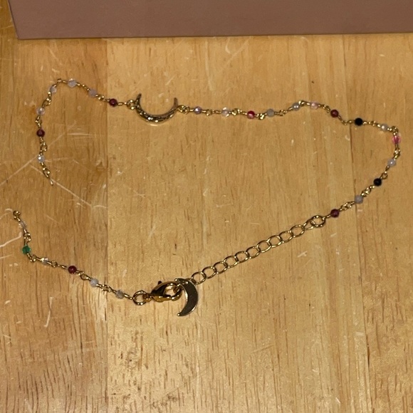 Luna Norte stone brass moon anklet - Picture 2 of 8